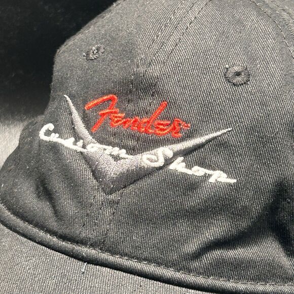 Fender Custom Shop Hat Unisex Black Adjustable OSFA 100% Cotton - Picture 2 of 7